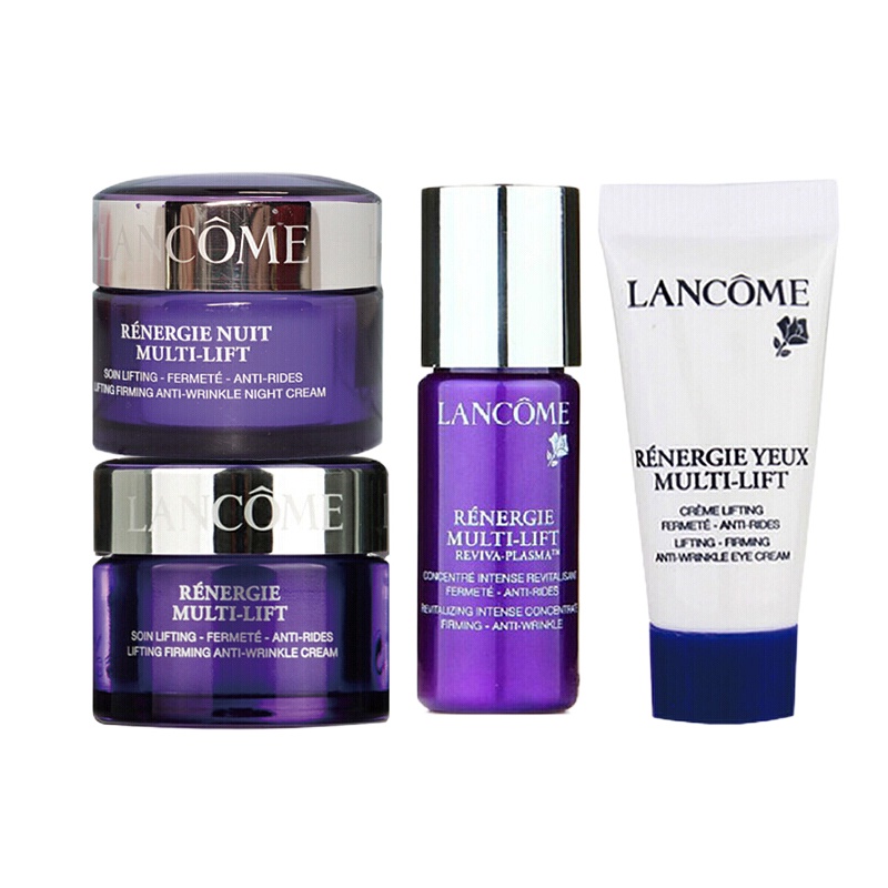 兰蔻(lancome) 兰蔻新立体塑颜紧致修护系列 小样护肤套装 新塑颜修护4件套(面霜+晚霜+眼霜+精华)