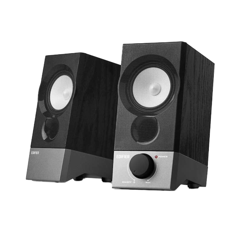 漫步者(EDIFIER) R19U迷你USB笔记本音箱立体声2.0木质台式音 黑色