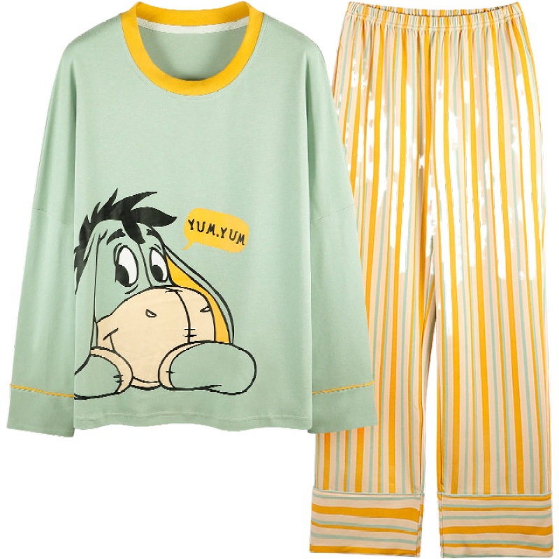 俞兆林睡衣女春秋季棉薄款长袖长裤空调衫可外穿家居服两件套装