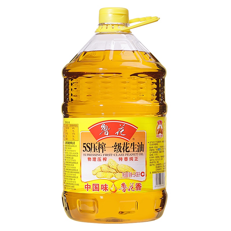 鲁花 食用油 5S 压榨一级 花生油 5.436L*1