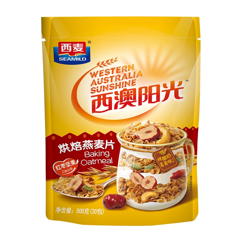 西麦(SEAMILD)烘焙水果燕麦片500g袋装即食冲饮干吃零食早餐营养代餐麦片
