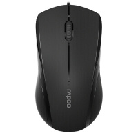 雷柏(Rapoo) N1200 有线鼠标 办公鼠标 静音鼠标 对称鼠标 笔记本鼠标 电脑鼠标 黑色 N1200静音有线黑