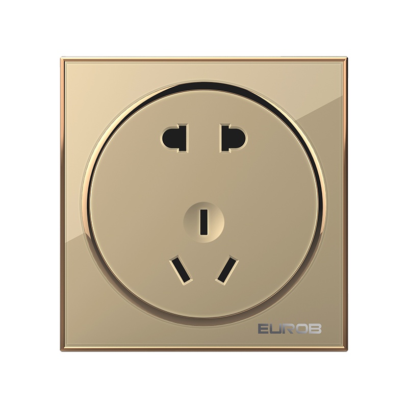 欧奔(EUROB)插座家用亚克力面两开多控调光调速音响门铃盖板开关插座面板