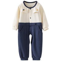 童泰(TONGTAI)2021年春秋款3-18月婴幼儿男女宝宝衣服休闲对开连体衣开裆蛤衣爬服