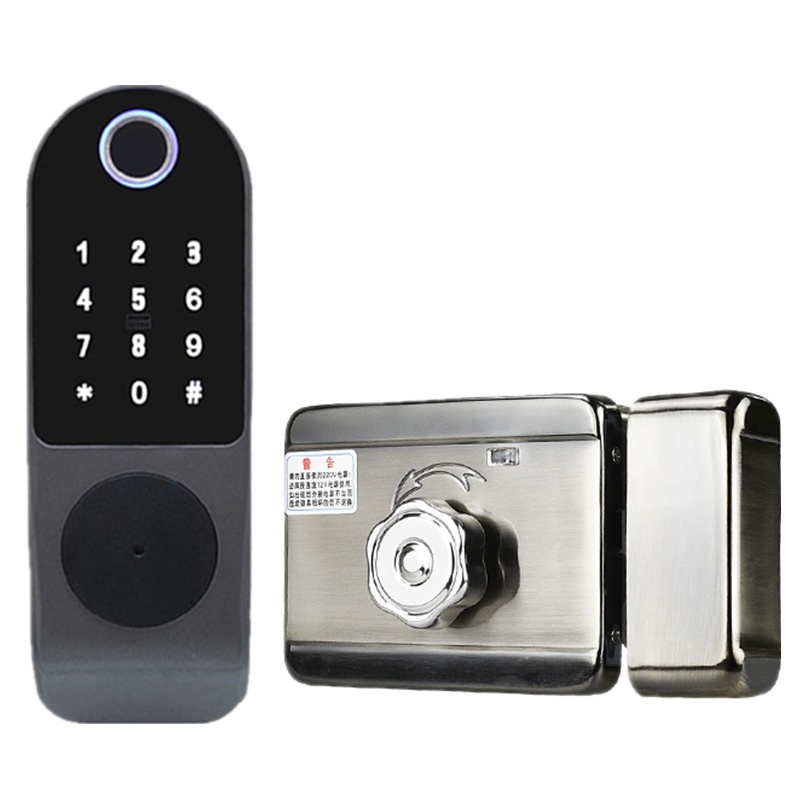 老式门指纹锁电控智能门锁铁门密码锁不锈钢门电子锁免布线遥控锁 标配特惠版 指导安装