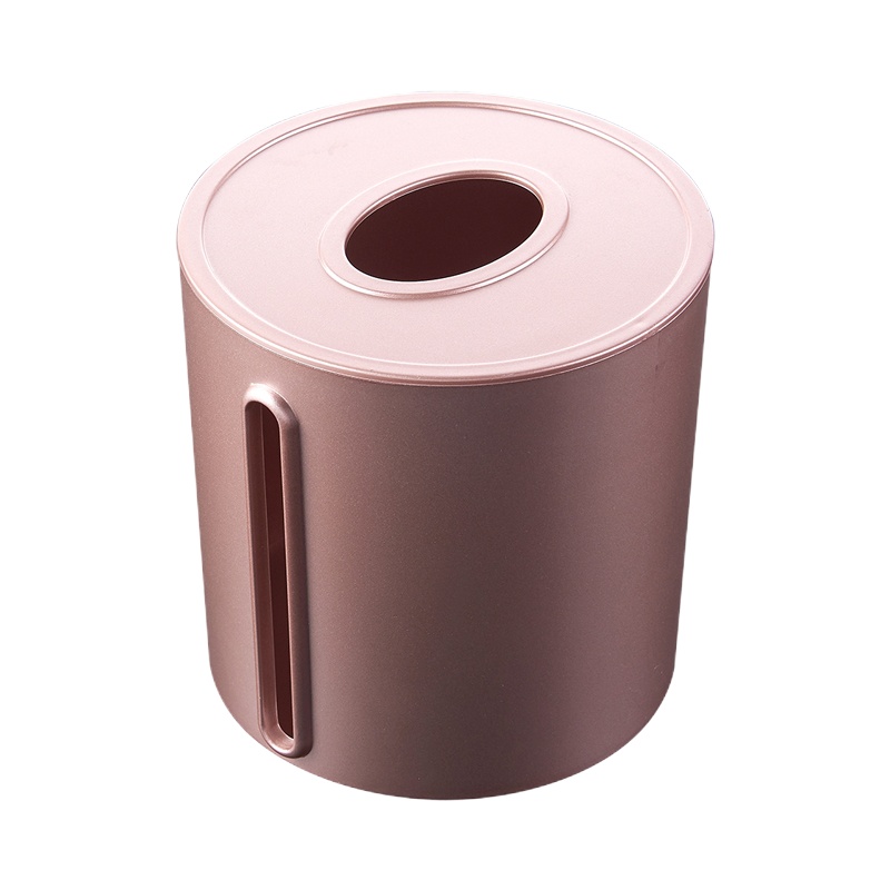 纸巾盒北欧创意客厅家用抽纸盒纳丽雅茶几多功能卷纸筒桌面简约餐巾纸盒 圆形玫瑰金