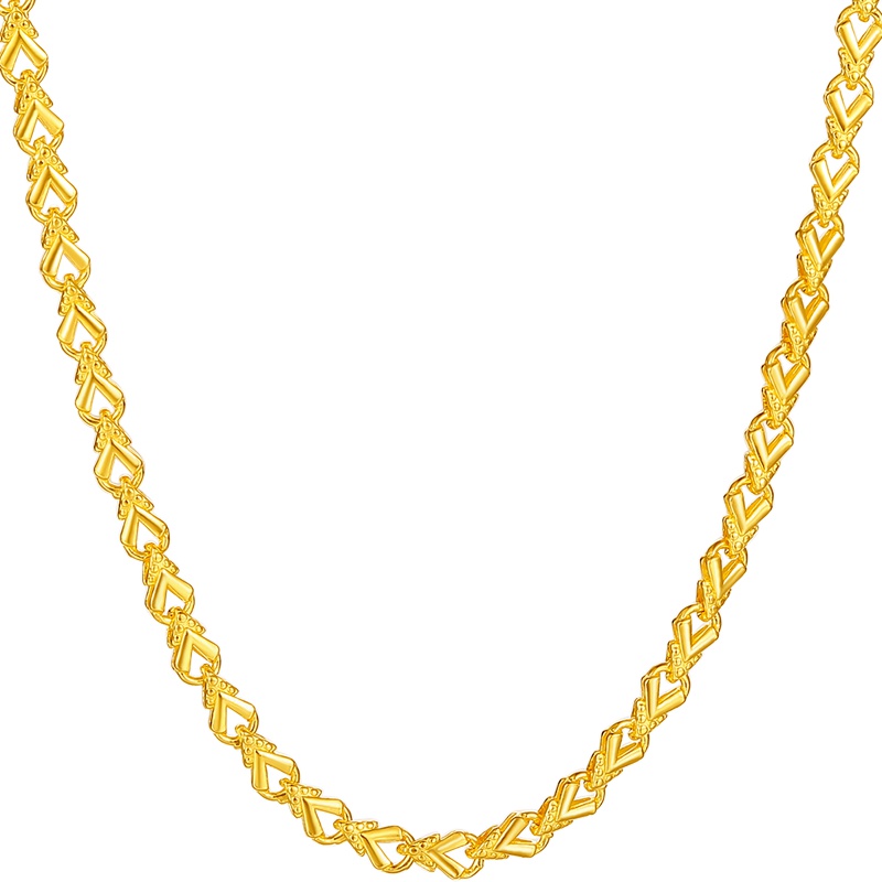 周大生黄金饰品正品黄金项链女细款999足金菱形锁骨链礼物送女友礼品新款