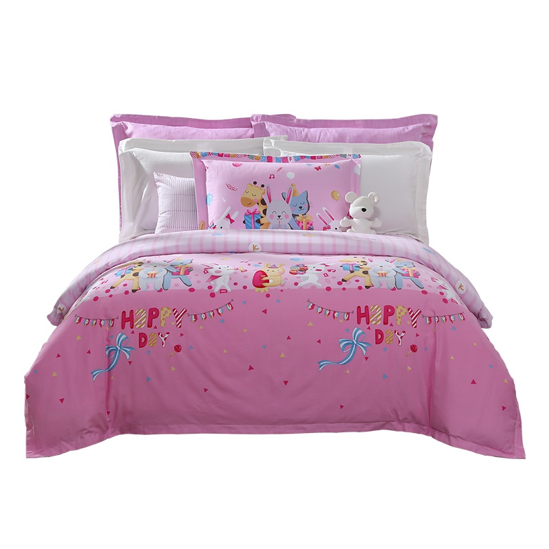 富安娜（FUANNA）家纺酷奇智儿童套件纯棉三件套全棉四件套1.2米床单人学生可爱卡通套件床上用品床单被套