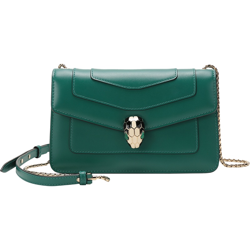 BVLGARI 宝格丽 女士 SERPENTI FOREVER系列牛皮蛇头扣单肩斜挎包 38065