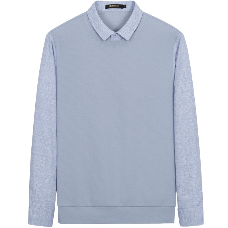 千纸鹤男装套头上衣2020春季新款韩版时尚休闲拼接卫衣男15387