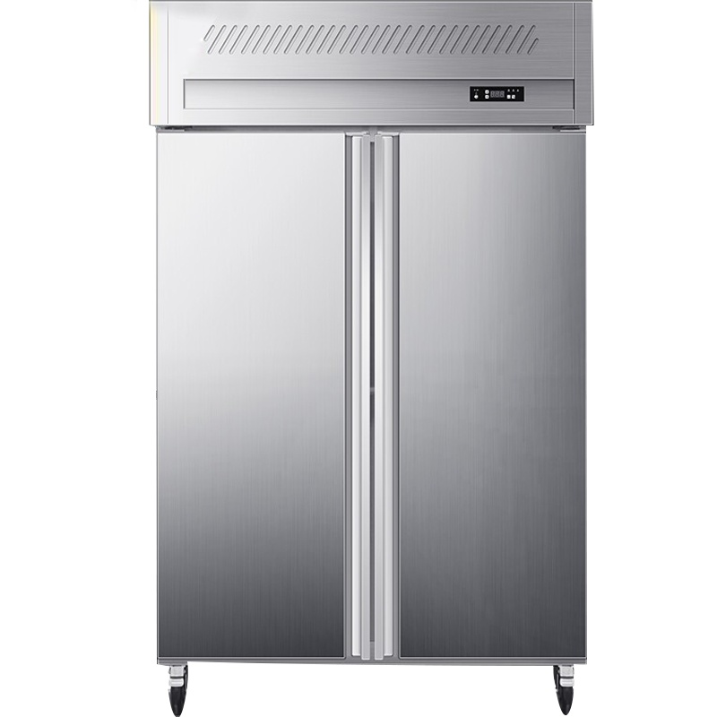 德玛仕(DEMASHI)商用双开门冰柜 立式冷冻 不锈钢冰箱冷柜厨房髙身雪柜LD1.0L2W 风冷款全冷冻