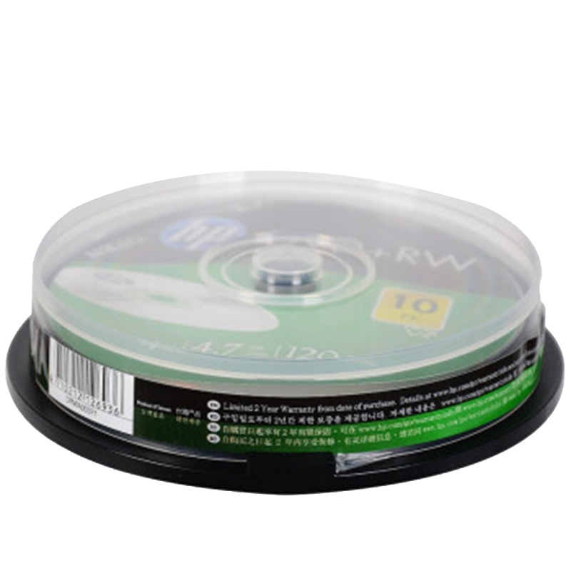 惠普 DVD+RW可擦写 光盘/刻录盘 空白光盘 4速4.7GB 桶装10片
