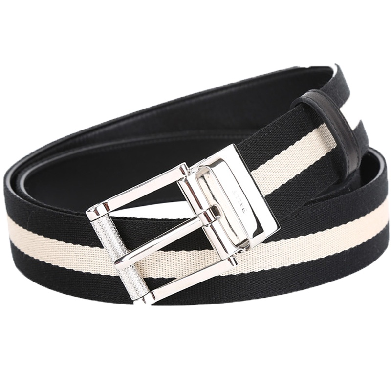 Bally 巴利 男士织物配皮双面皮带腰带 TAMAL 35 M