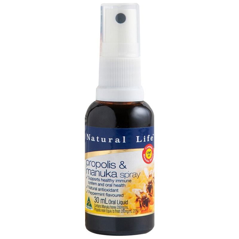 Natural Life 优然澳蜜 蜂胶&麦卢卡喷雾液 20% 30ml 澳洲进口
