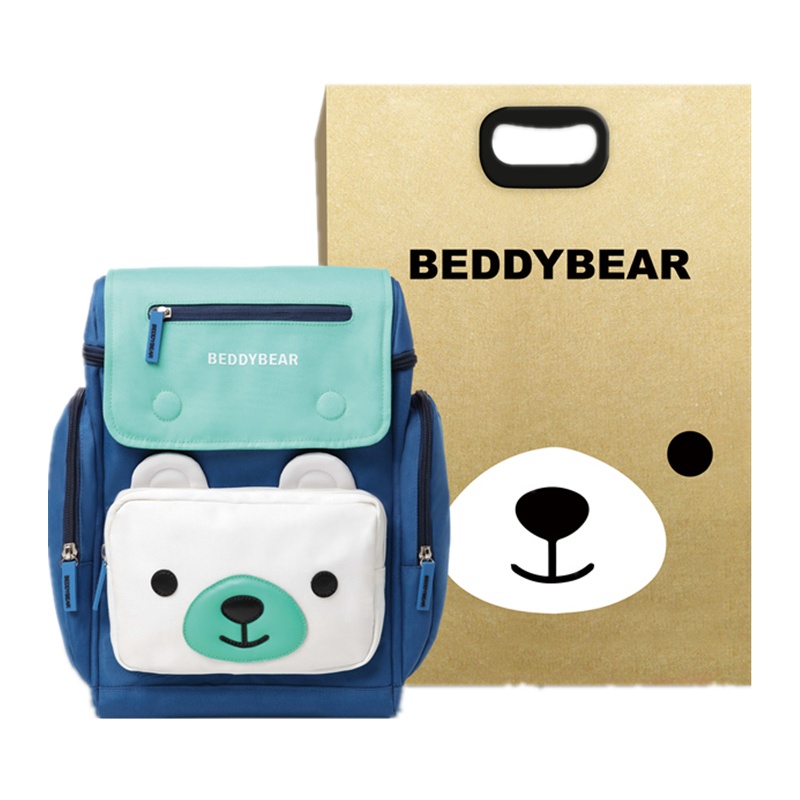 韩版BEDDYBEAR杯具熊儿童幼儿园书包小学生男童女童小孩3-5-8岁双肩包背包杯具熊皮皮蓝书包防水面料