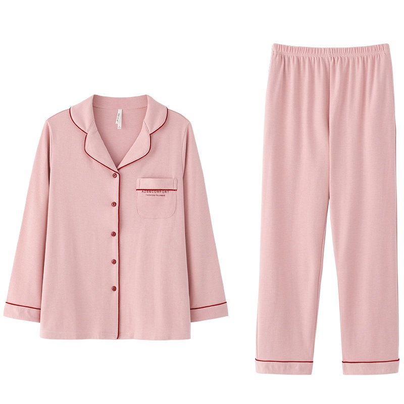 针织国民领长袖女套装