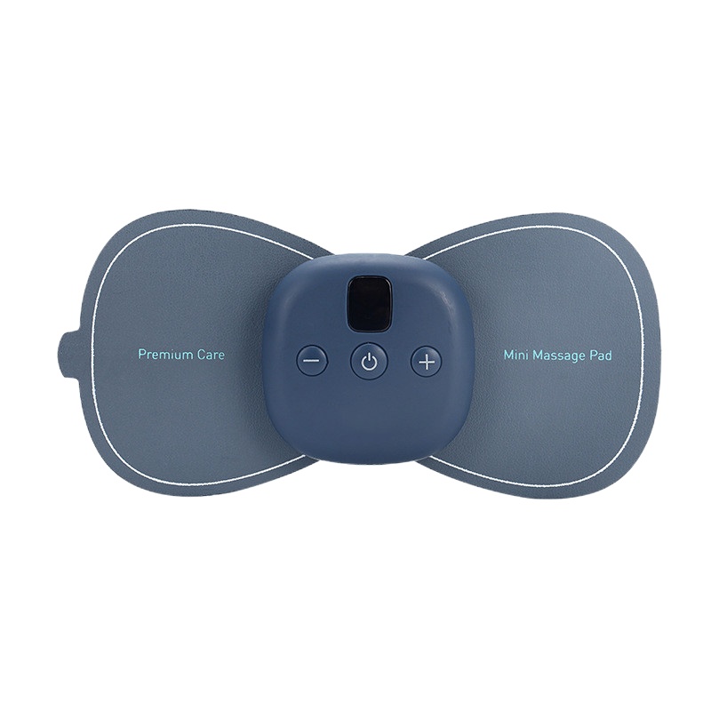 便携式纳丽雅小型迷你按摩贴片电动震动脉冲富贵包穴位经络颈椎按摩器仪 蓝色:1主机+5贴片