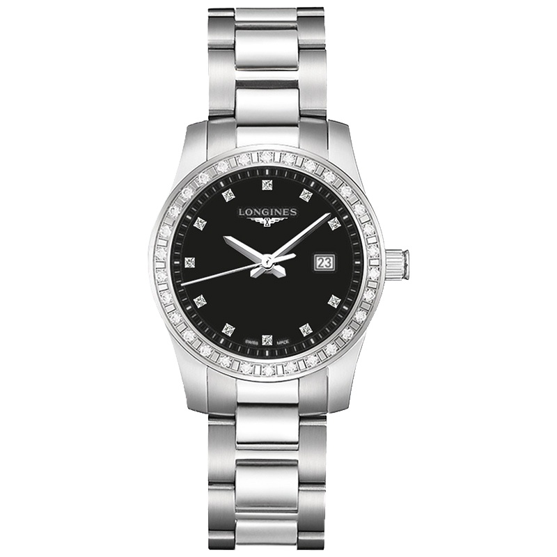 LONGINES/浪琴康卡斯系列钢带石英女士手表 L3.300.0.57.6