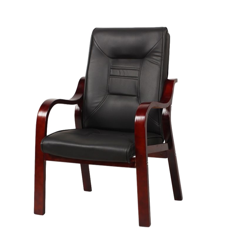 大华H-010 高端真皮靠背会议椅经理椅办公电脑椅 人造革皮靠背曲木实木扶手现代中式加厚可定制
