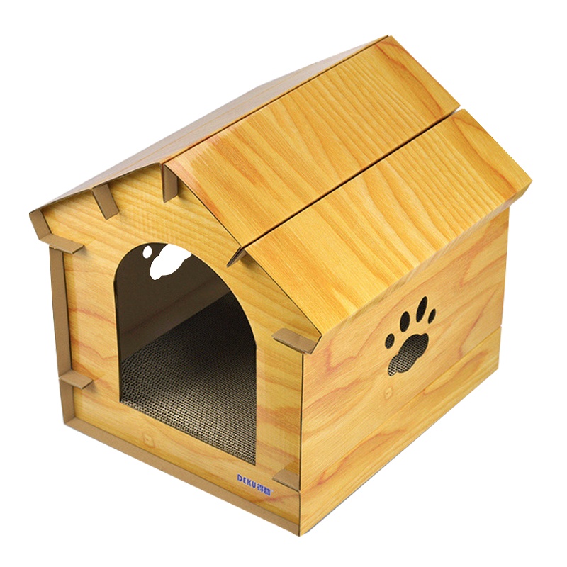得酷(DEKU) 磨抓器瓦楞纸质猫窝 DIY房子室内用品猫屋配套猫抓板