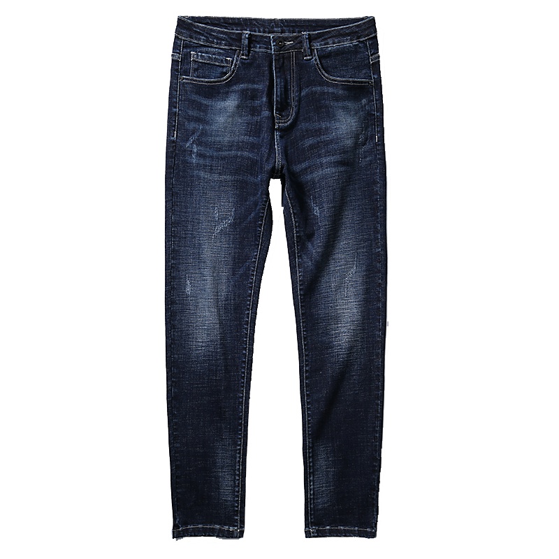 雅鹿男装春季新款【弹力抗皱】净色棉质透气男士牛仔裤3170