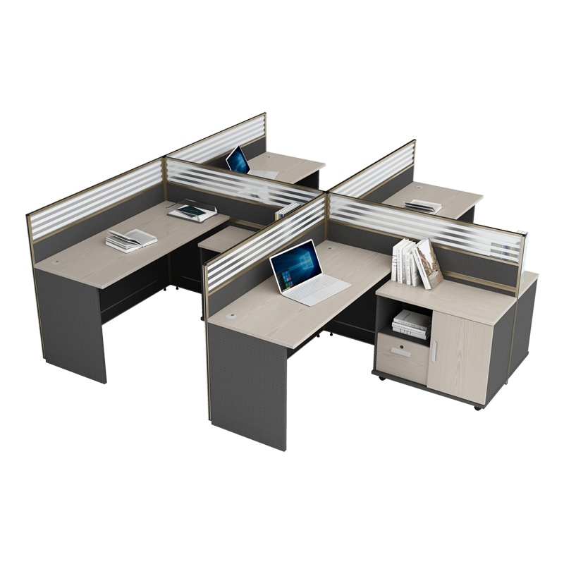 匡大 简约现代板式办公桌2.8米四人卡位职员电脑桌KD-16L2024