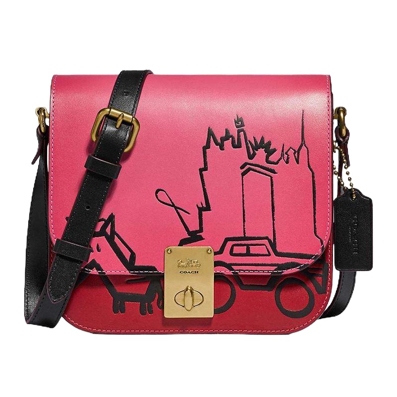 Coach 蔻驰 女士印花精制小牛皮和经典标志涂层帆布单肩包 5464B4RKK