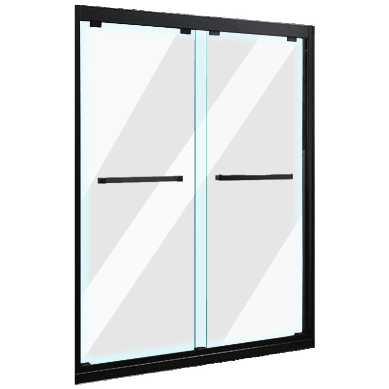 一字形卫浴淋浴房隔断整体浴室玻璃家用卫生间干湿分离推拉浴屏 哑黑/玫瑰金/1.90M-1.99M 不含蒸汽安心抵