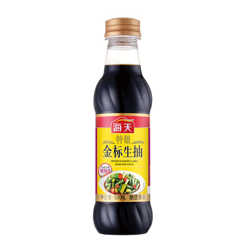 海天特级金标生抽500ml 凉拌菜厨房调料 炒菜拌米饭拌面条调味