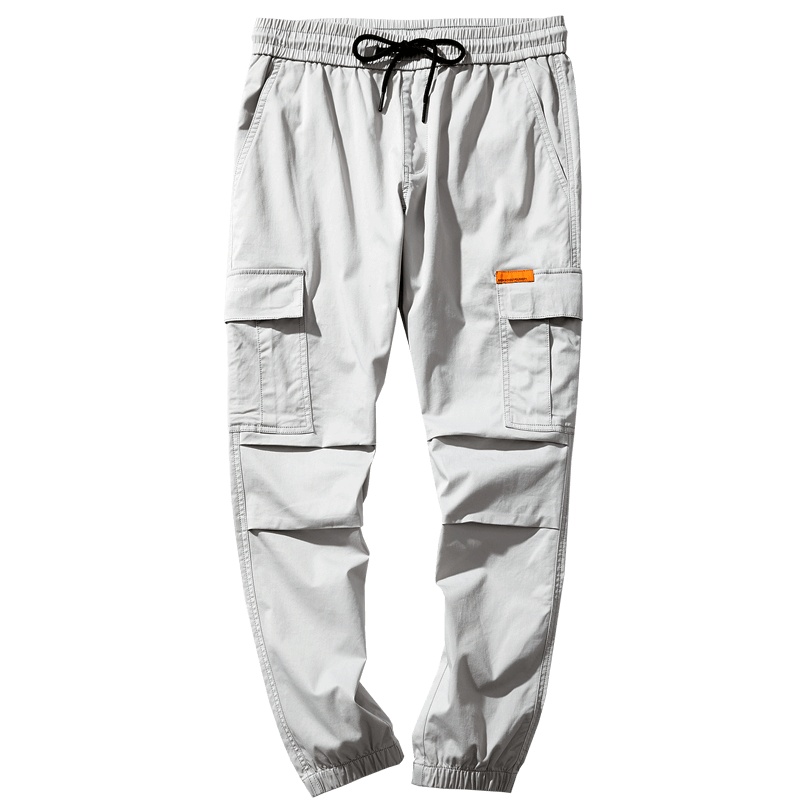 千纸鹤束脚工装裤男新款九分宽松休闲裤松紧腰小脚运动裤潮90129