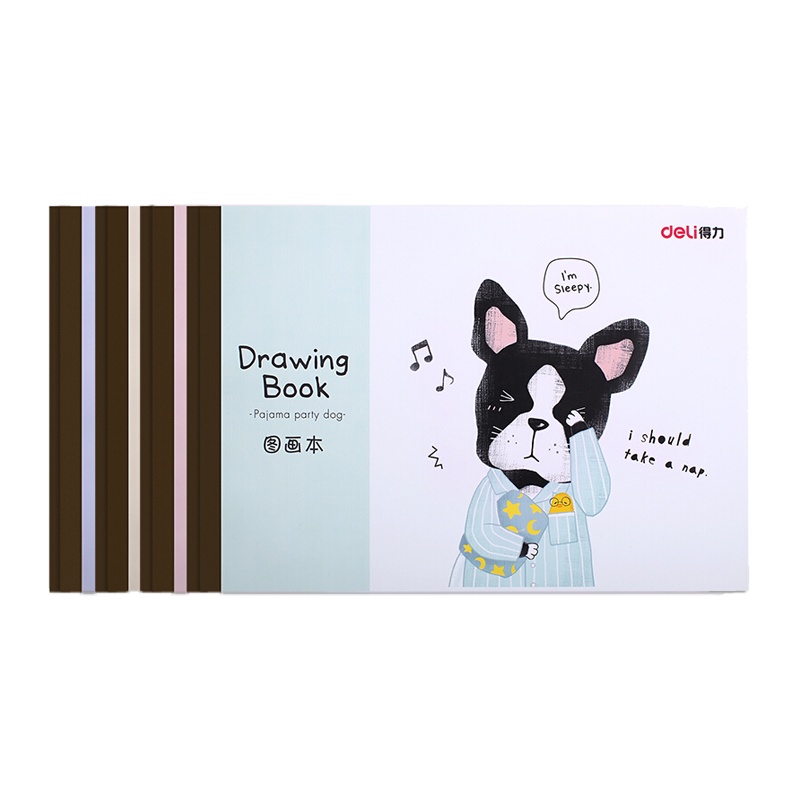 得力(deli)73375图画本 A4/20张 8本装 儿童填色本涂鸦本绘图本 幼儿园小学美术画本空白绘画本