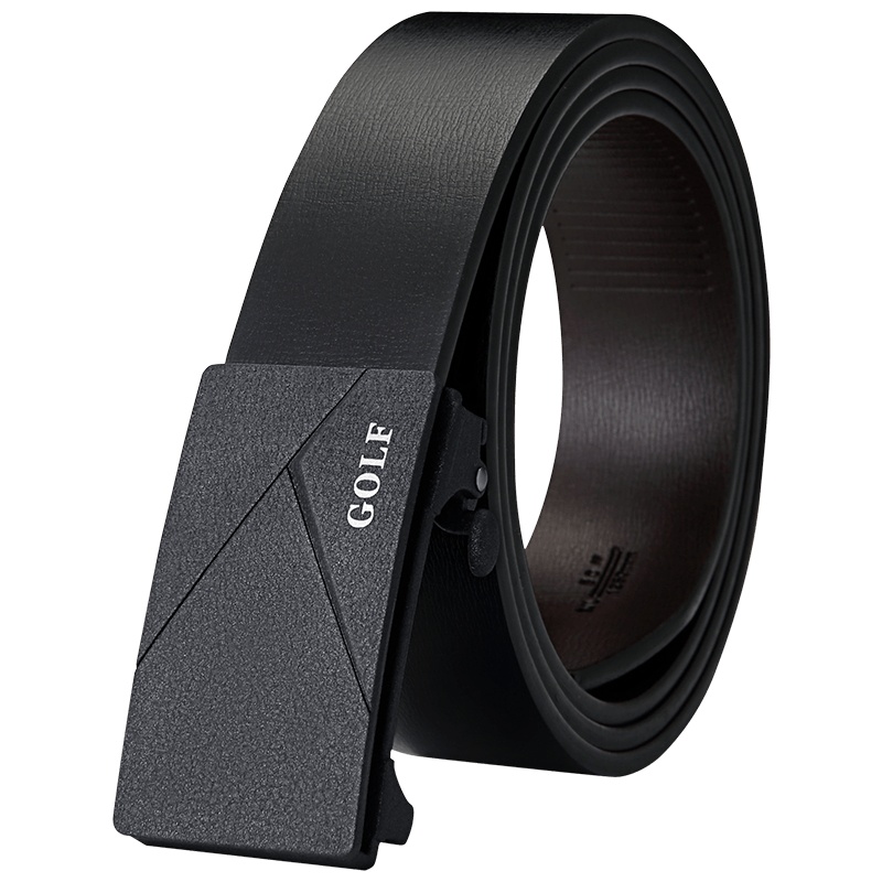 高尔夫GOLF双面牛皮男士自动扣皮带时尚商务腰带休闲裤带男礼盒装