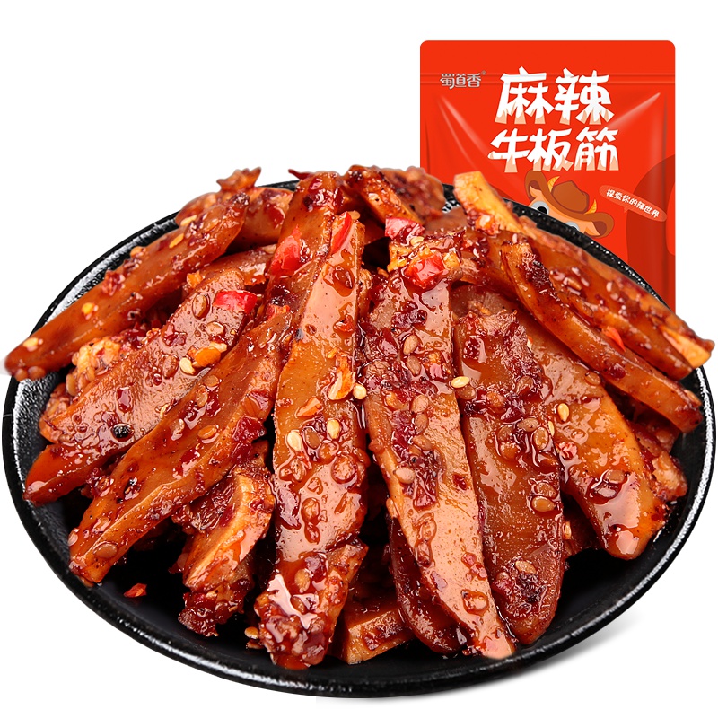 [两件减3/三件减8]蜀道香 天椒麻辣牛板筋100g*1袋 四川特产零食小吃休闲食品 牛肉熟食