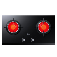 红日(RedSun)一级能效ES218B 新升级防爆钢化玻璃燃气灶双灶红外线聚能猛火灶煤气灶家用嵌入式台式(液化气)