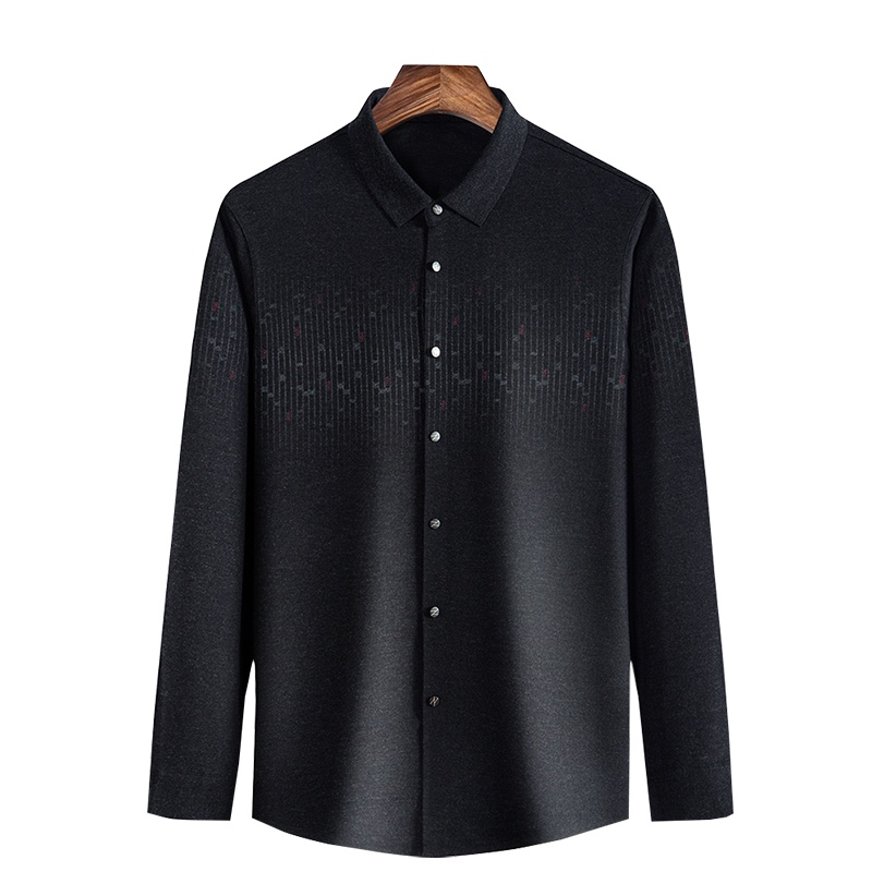 Caldicekris 男士长袖衬衫2020秋季新款修身男士衬衫商务正装中青年衬衣