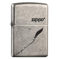 ZIPPO之宝121FBMP-仿古银鹅毛笔 防风打火机专柜正品