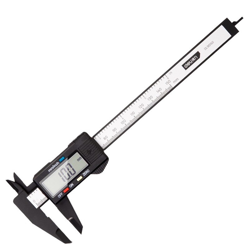 得力电子数显卡尺0-150mm塑料数显游标卡尺迷你数字油标DL90150@