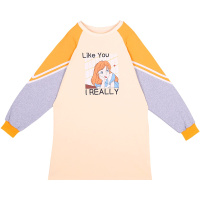 2019新款韩版宽松卫衣裙女秋季撞色拼接中长款运动风休闲连衣裙潮