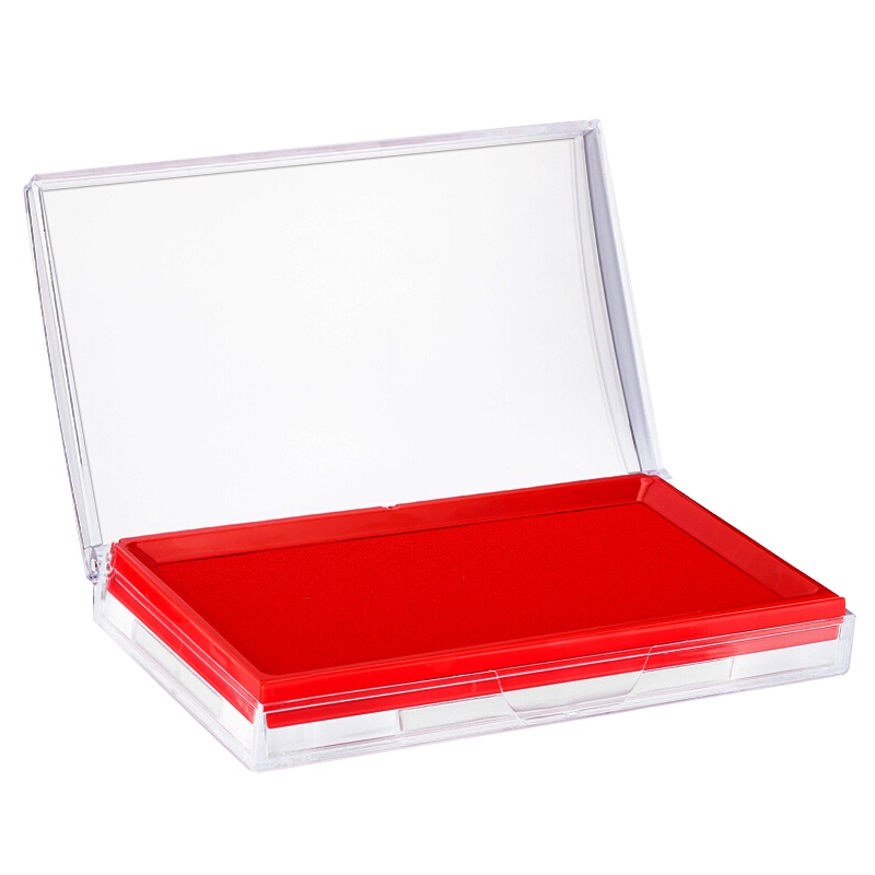 得力9864方形快干印台红色 (单位:个)橡皮章印泥财务专用印油印章办公用品