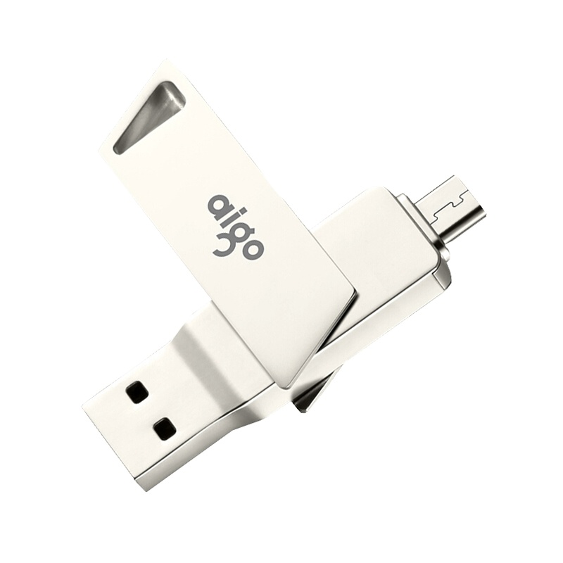 爱国者(aigo)16GB 高速MicroUSB USB3.0 双接口 手机U盘U385 OTG精耀系列 银色