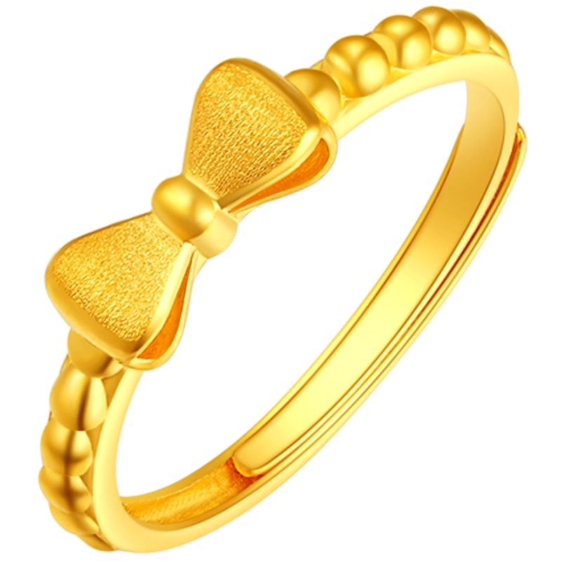 金一国囍足金精品蝴蝶结女款戒黄金戒指送女友浪漫礼物(计价) ABA019