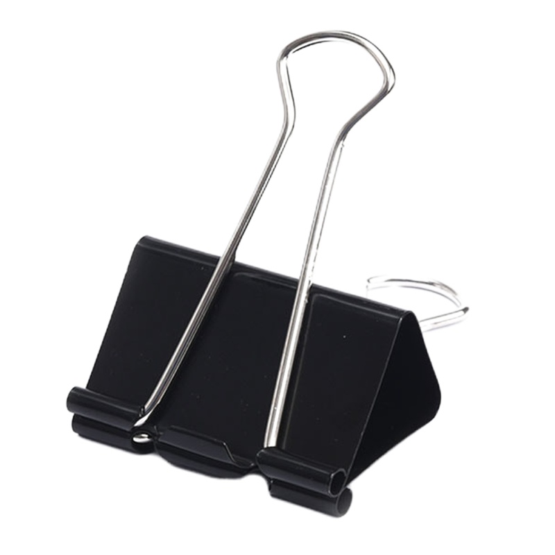 正彩(ZNCI)12只51mm黑色长尾票夹 金属票据夹燕尾夹铁夹子办公文具 大号2631