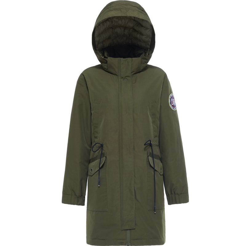 波司登冬季羽绒服女中长款新款厚款带帽迷彩风衣潮