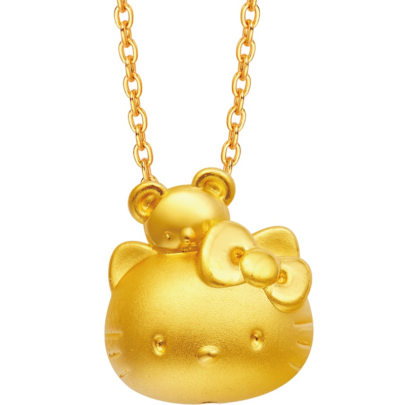 周大福Hello Kitty考拉凯蒂猫足金黄金吊坠R13859