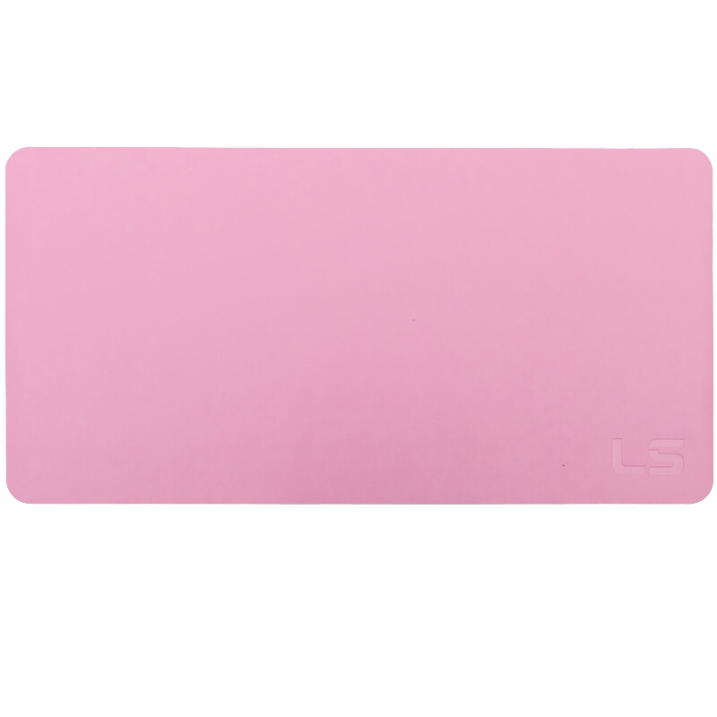灵蛇 游戏鼠标垫超大号办公电脑桌垫 超薄1.2mm 皮质鼠标垫 P88粉色