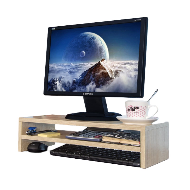 电脑桌ZGJ-02增高架显示器支架55厘米便携办公增高桌面保持坐姿双层收纳托架底座