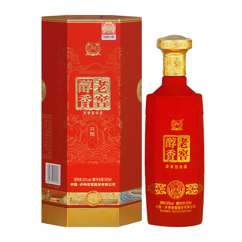 52度 泸州老窖股份 老窖醇香共赏酒 500ml浓香型固态法白酒