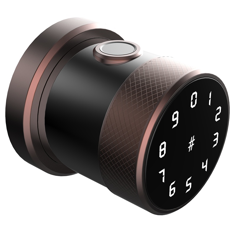 以方科技 智能圆锁 家用防盗门锁 磁卡密码指纹手机蓝牙 多种开琐功能智能家居设备