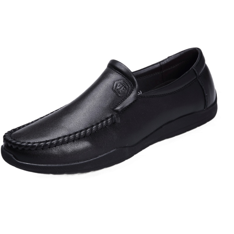 策乐(cele)休闲皮鞋男牛皮真皮豆豆鞋男套脚英伦男鞋一脚蹬驾车鞋透气爸爸鞋HY-229