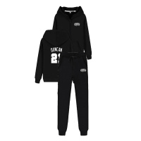 梵克公牛麻套装男夏季两件套T恤帅气衣服搭配一套男TZ100-P95